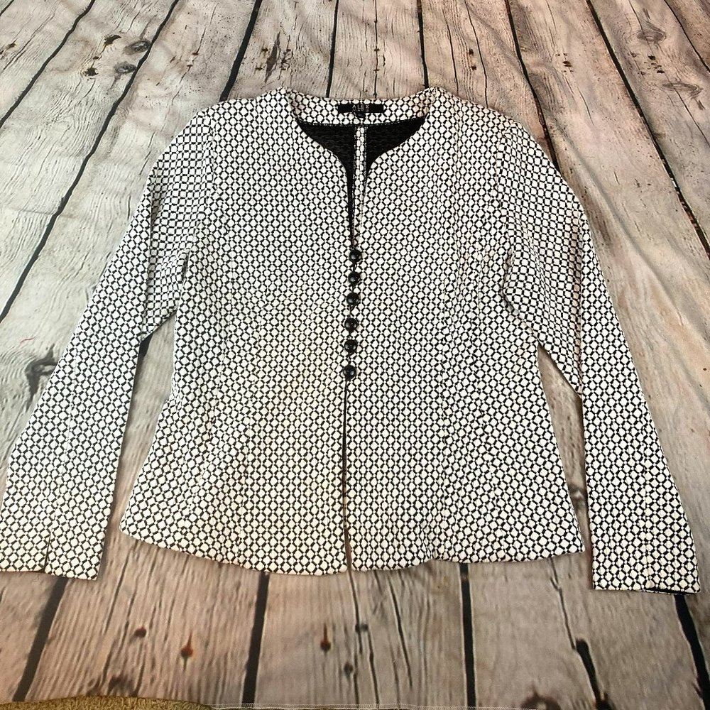 Alex Marie Printed Black & White Blazer